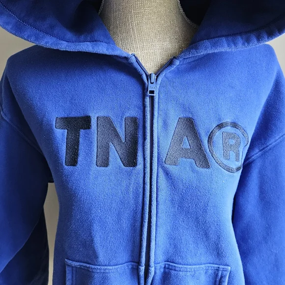 Aritzia TNA Royal Blue Sweatfleece Hoodie with Black Logo - Picture 3 of 6